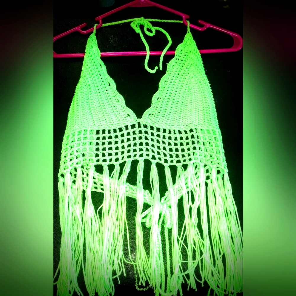Neon/ Lime 💚 Green Halter Top